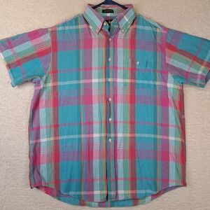 Hunt Club Vintage Multicolored Button Front Cotton Shirt Mens Size Large USA